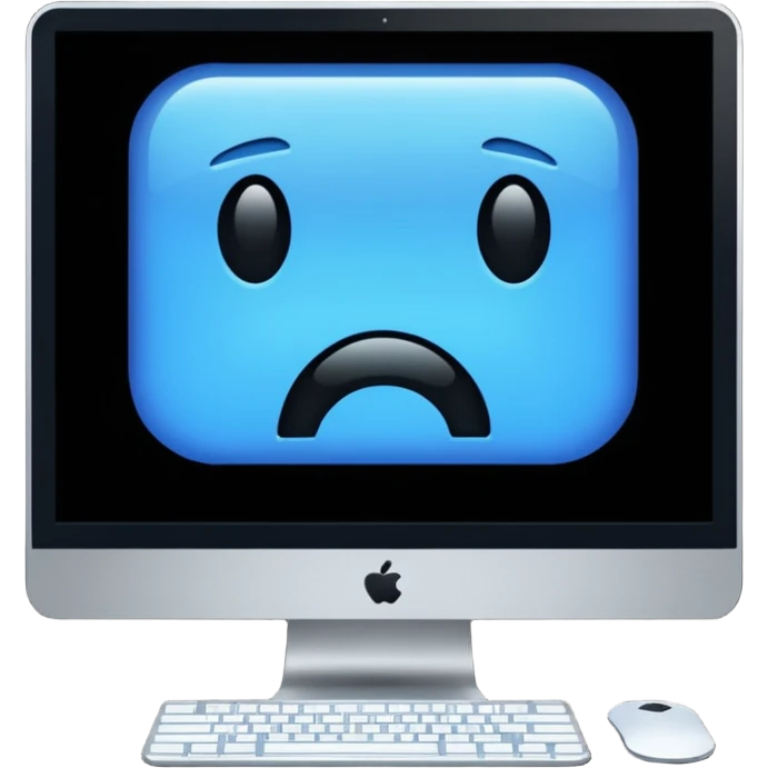 make a computer screen with a error emoji no face like a glitch remove the face that's important emoji