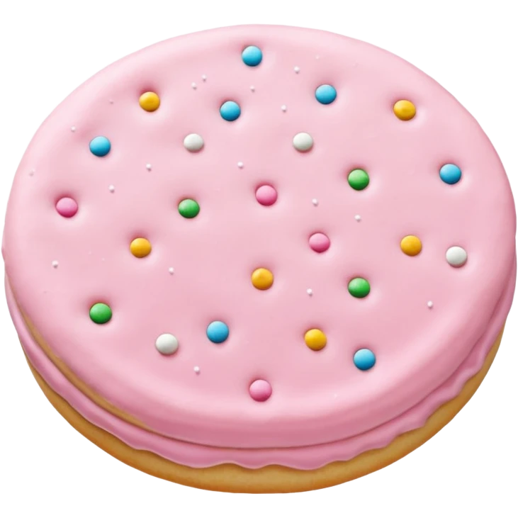 Soft pink frosted sugar cookie emoji