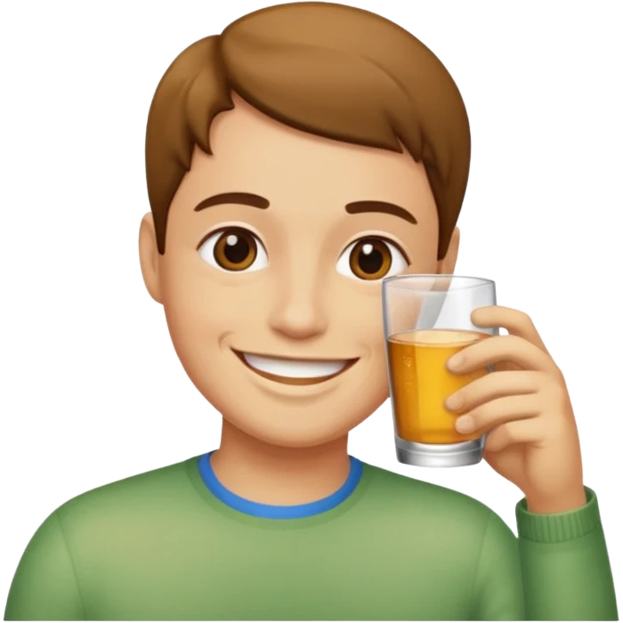 A person drinking emoji