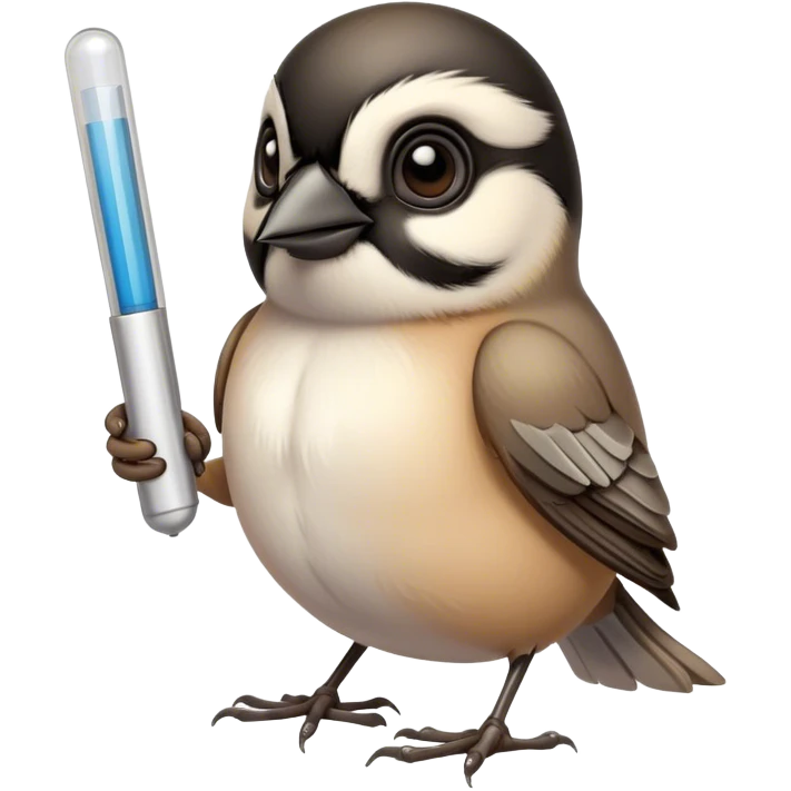 Chickadee with thermometer  emoji