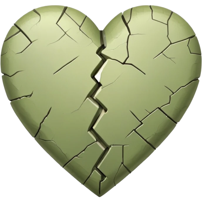 Pale olive broken heart emoji