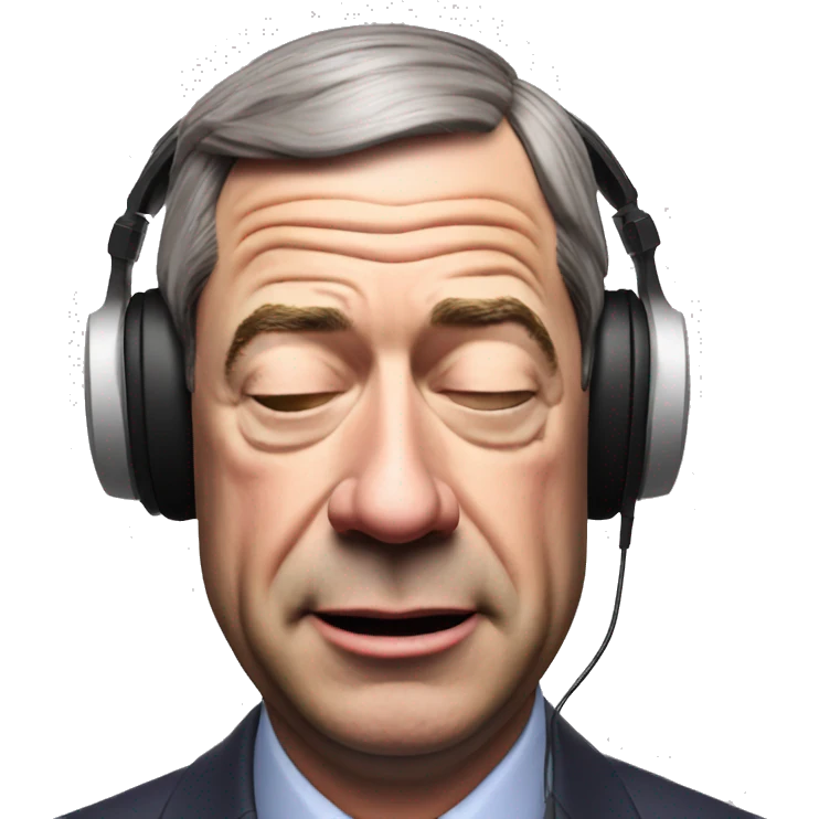 Nigel Farage listening to music with eyes closed  emoji