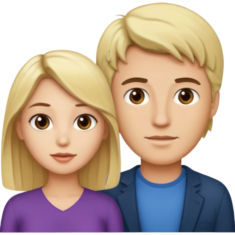 blonde man and brunette woman emoji