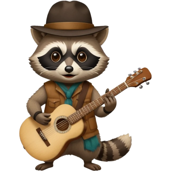 Raccon with guitar emoji