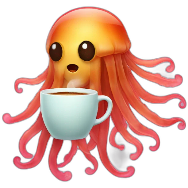 jellyfish drinking coffee emoji