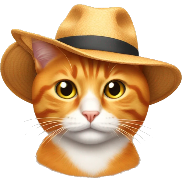 Orange cat wearing a hat  emoji