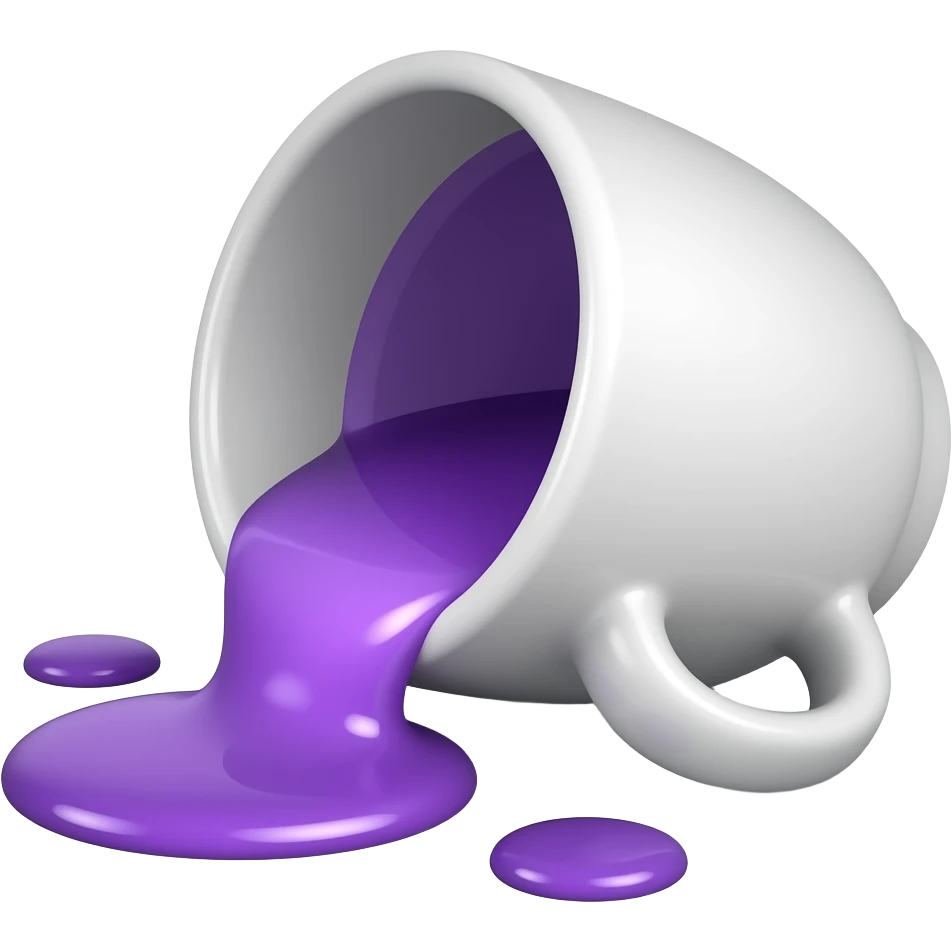 Cup with purple liquid falling out emoji