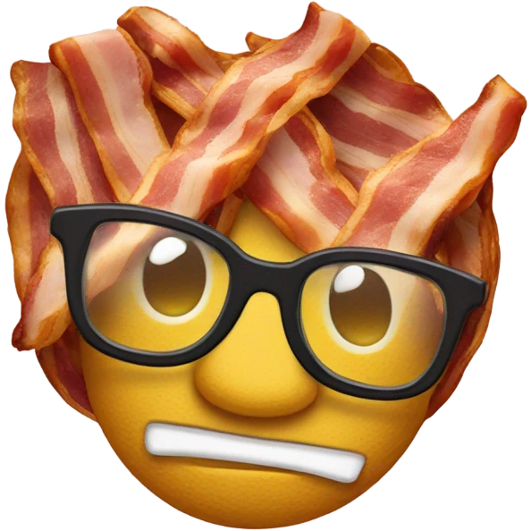 Bacon with glasses emoji