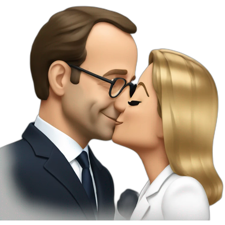 Hollande kiss Macron emoji