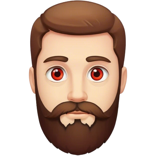 Hombre barbón tez clara, ojos un poco rojos emoji