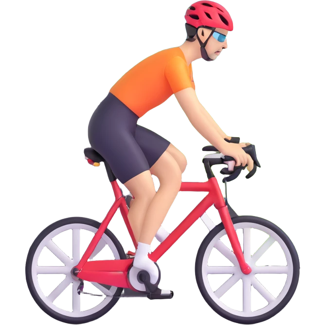 A cycling road with a cyclist, detailed, realistic, sporty emoji