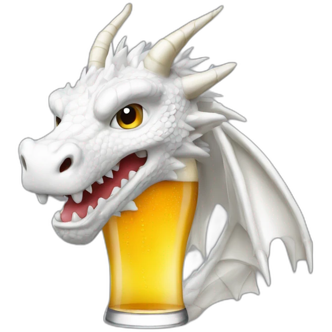 White dragon drin beer emoji