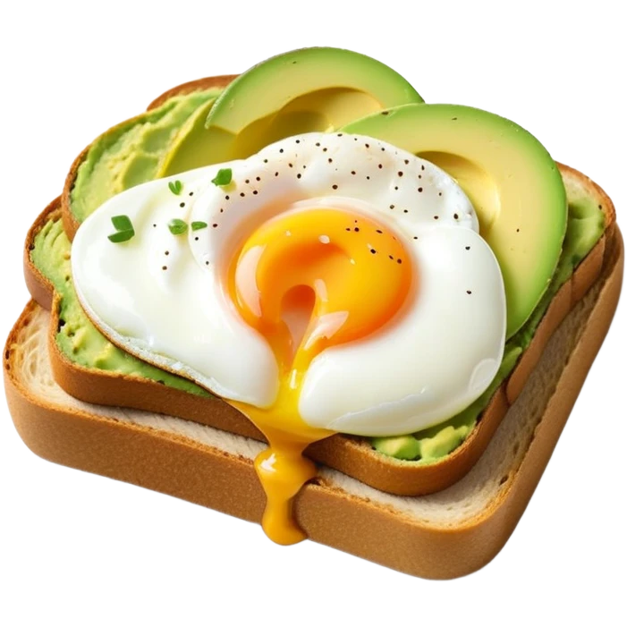 Avocado toast with a poached egg on top emoji