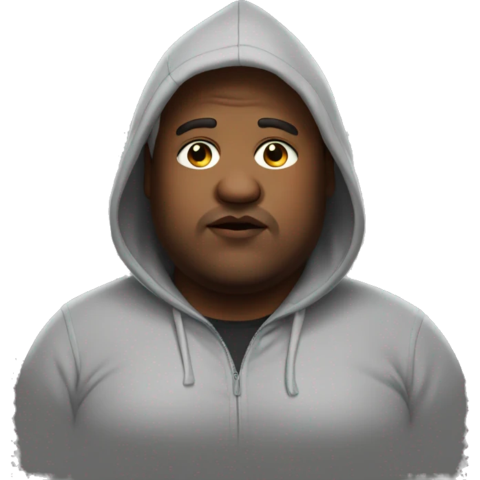 fat guy with hoodie emoji