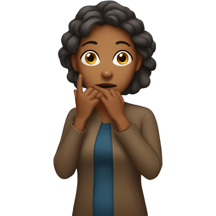 Brown woman  covering their mouth emoji