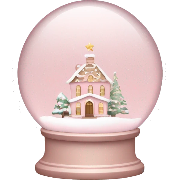 Pale Blush Pink Christmas snow globe  emoji