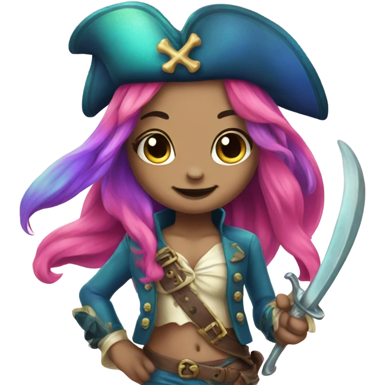 Rainbow mermaid bunny pirate emoji