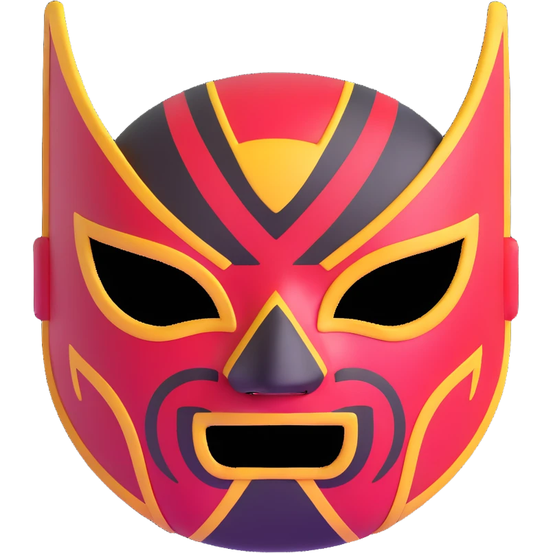 black and yellow luchador mask emoji