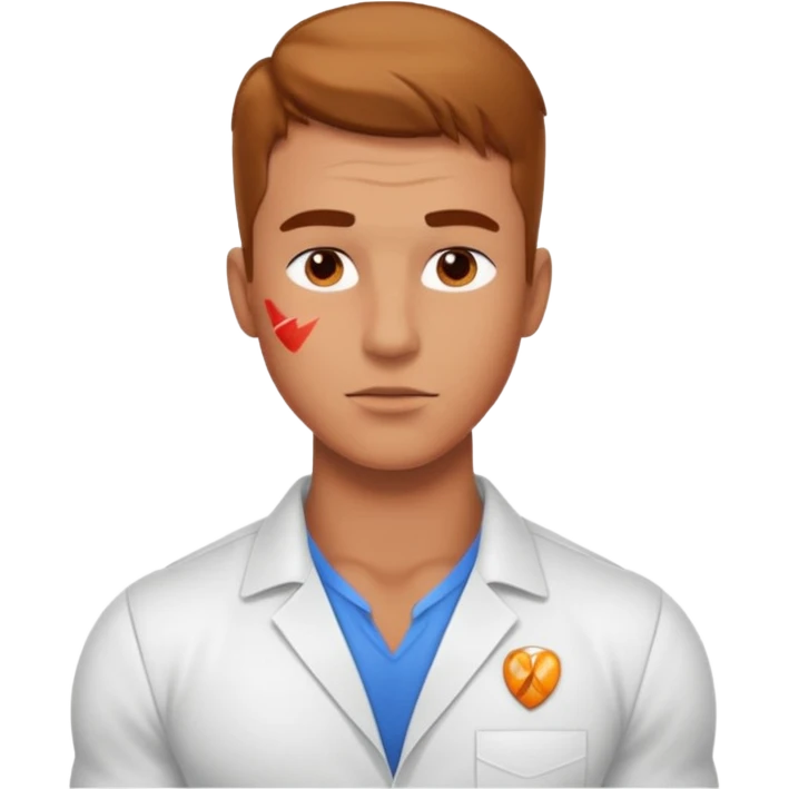 Hot engineer with kiss marks and muscles emoji