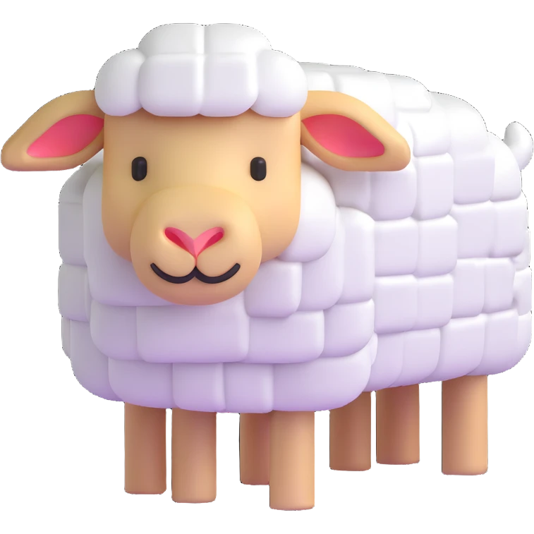 square blocky Minecraft style sheep emoji