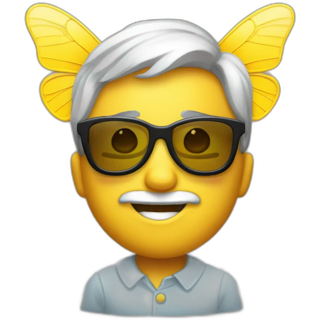 Emojis d une personne en costume avce noeud papillon et lunette de soleil emoji