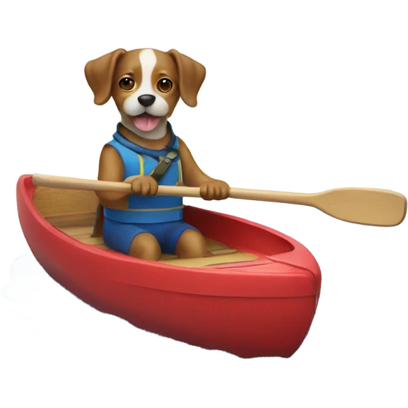 Dog on a paddle boat emoji