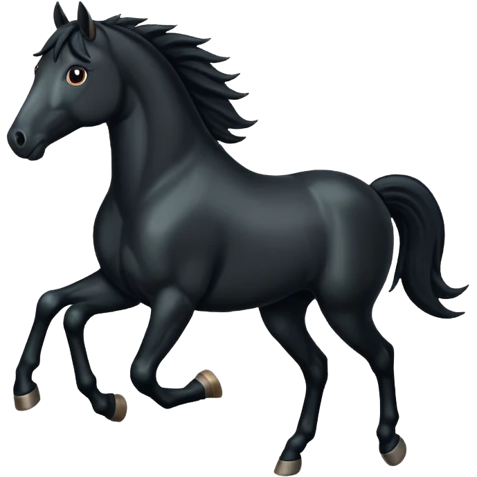 Running Black horse emoji
