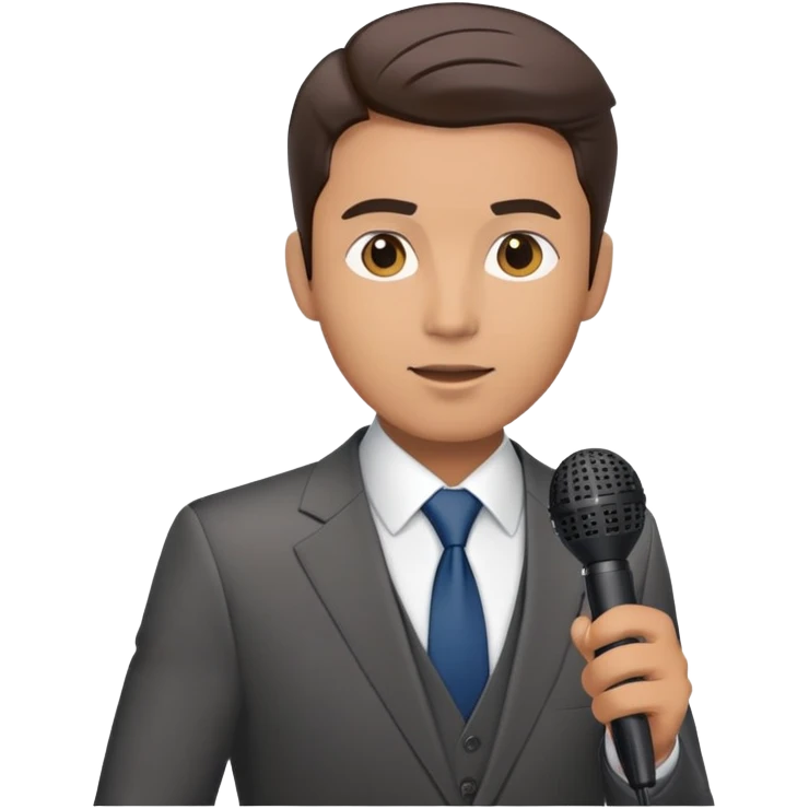 Vavinews Man, news reporter with microphone and suit emoji