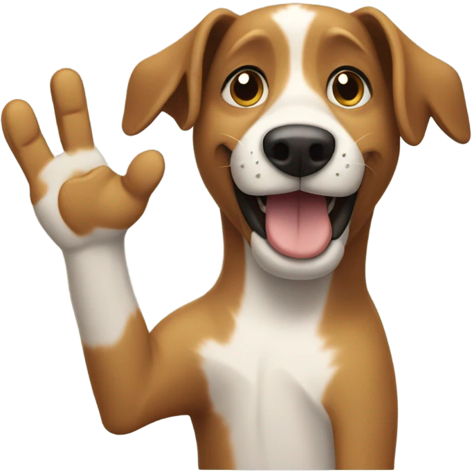 Dog high fiving  emoji