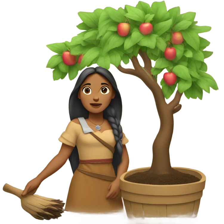 Pocahontas planting apple trees emoji