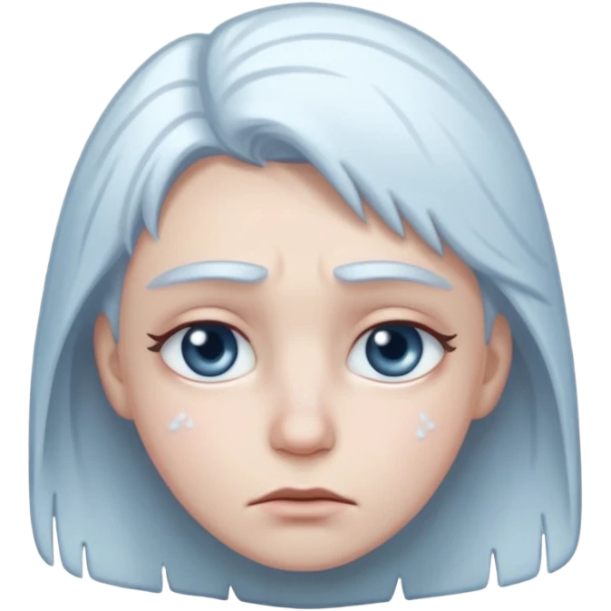 Frozen icy sad face emoji