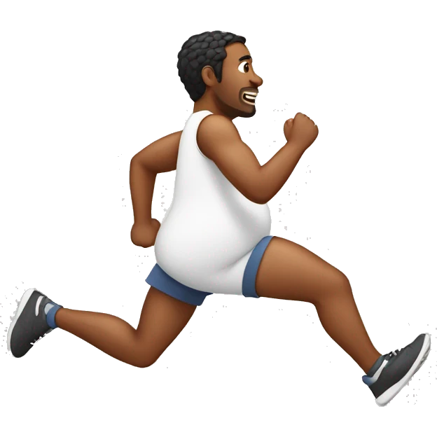 running pregnant man who is very pregnant emoji