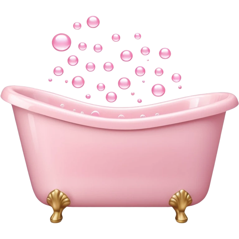 light pink bathtub filled with light pink water and bubbles emoji