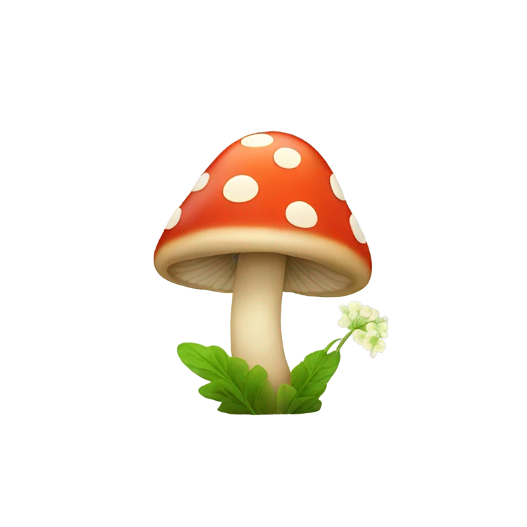 Mushroom holding flowers emoji