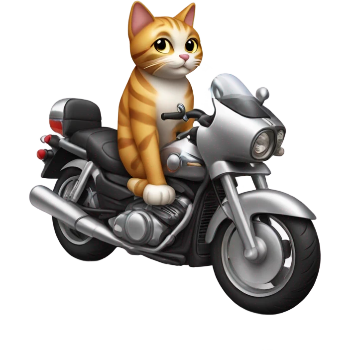 Cat riding a motorbike  emoji