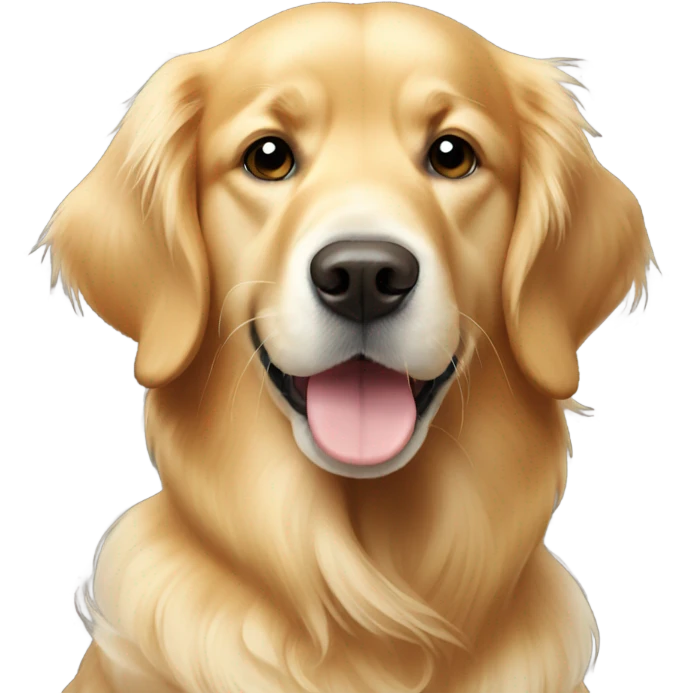 Golden Retriever with white patch on chest   emoji