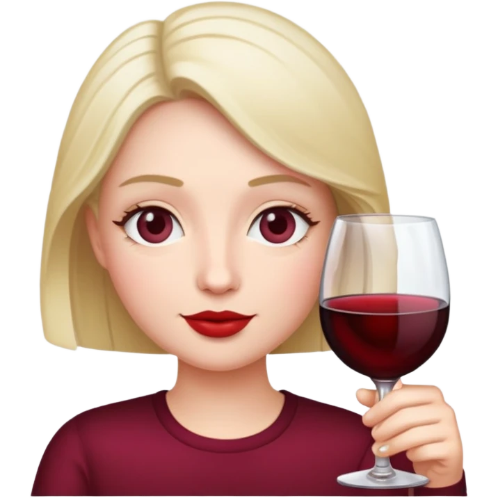Me drinking a glass of wine emoji