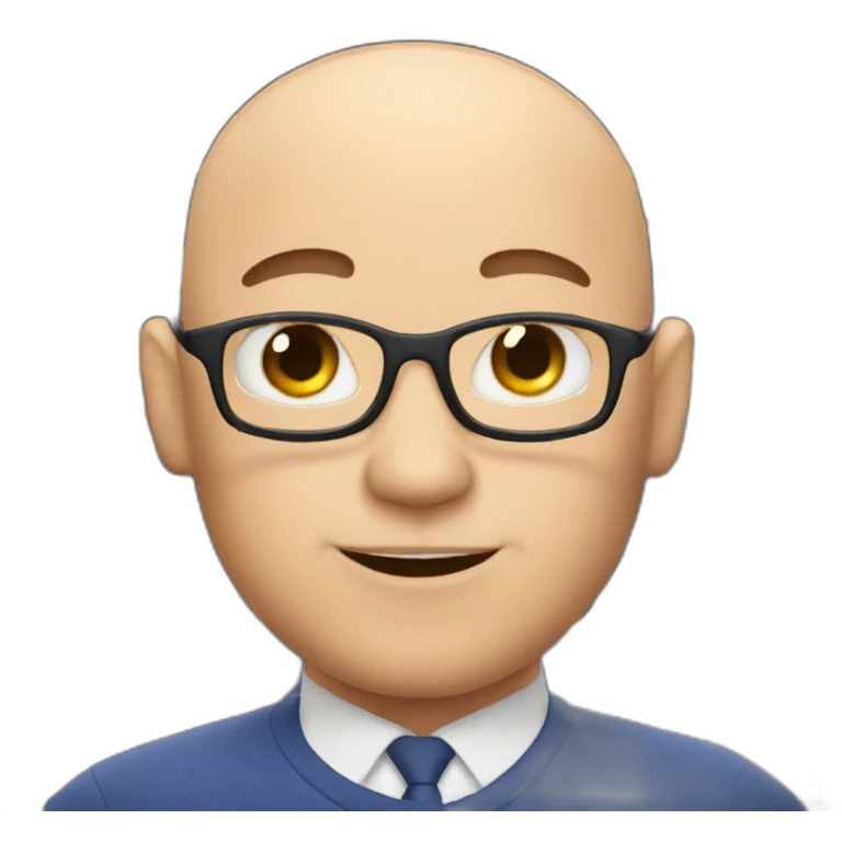 bald memoji with stars around him emoji