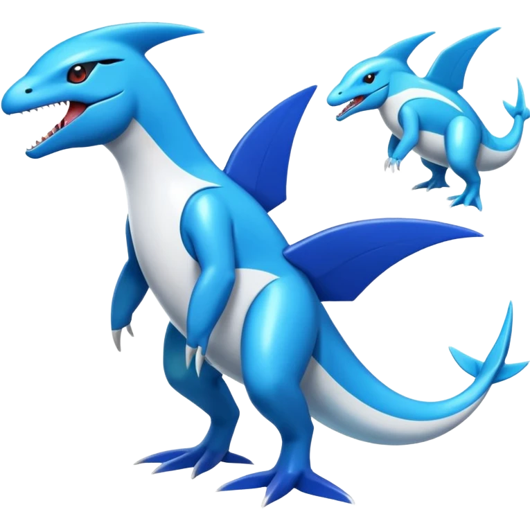 Shiny Glossy Oily Futuristic Latios-Gabite-Amaura-Salandit-Helioptile-fusion (full body) emoji