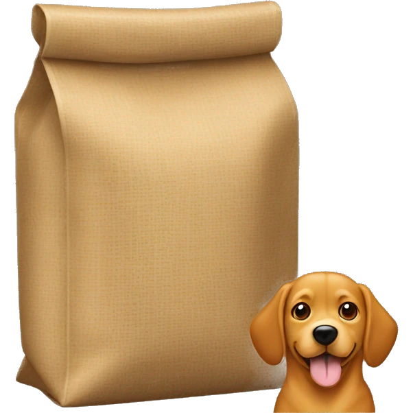 A bag of dog food emoji