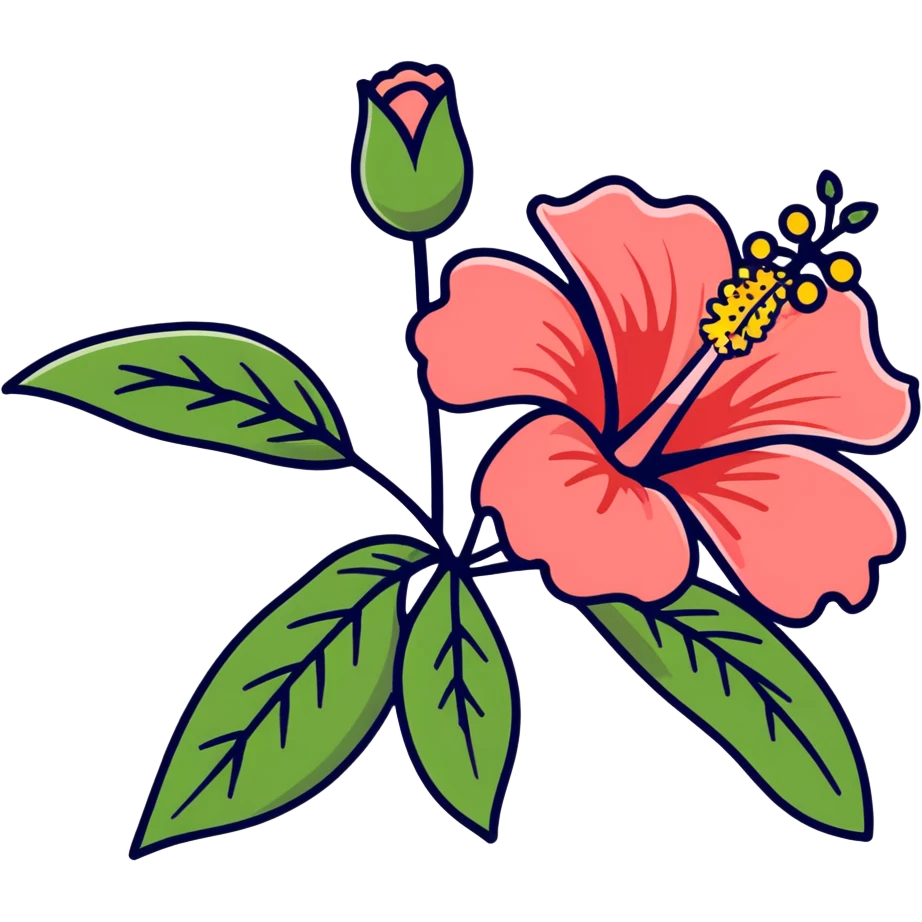 Hibiscus flower emoji