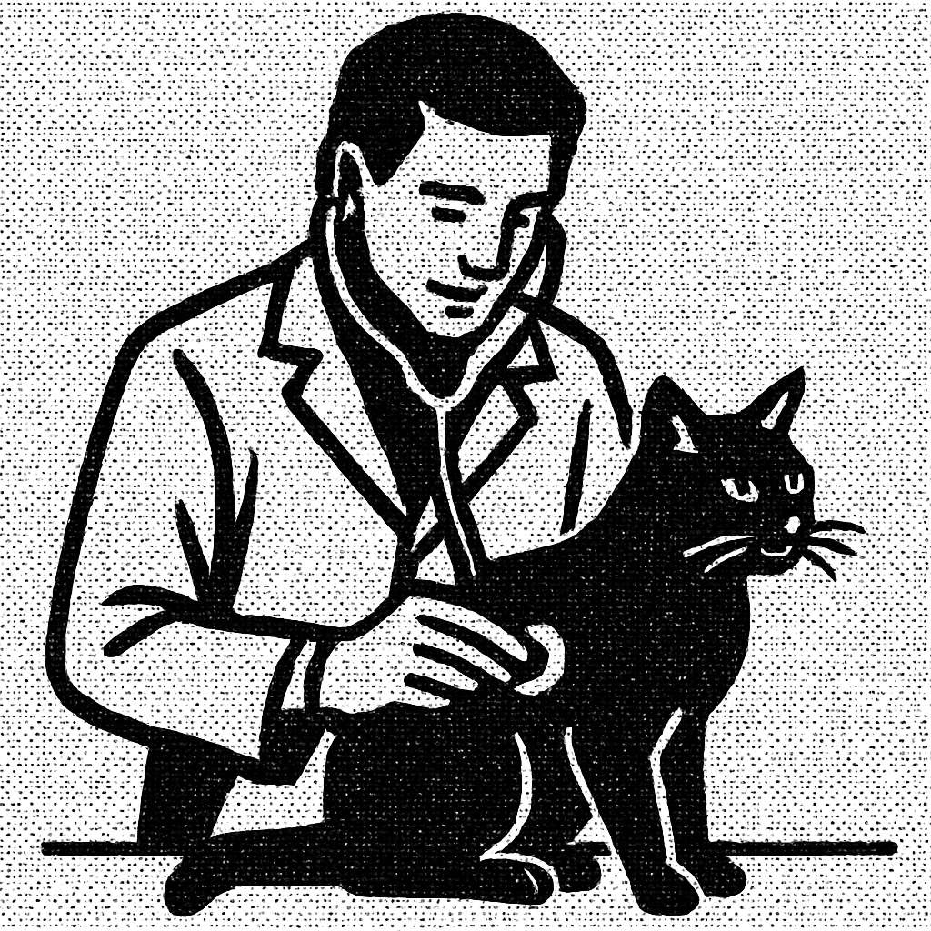 veterinarian examining a cat emoji