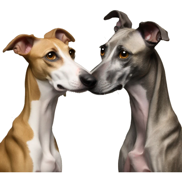 Two aristocrat dog galgo kiss emoji