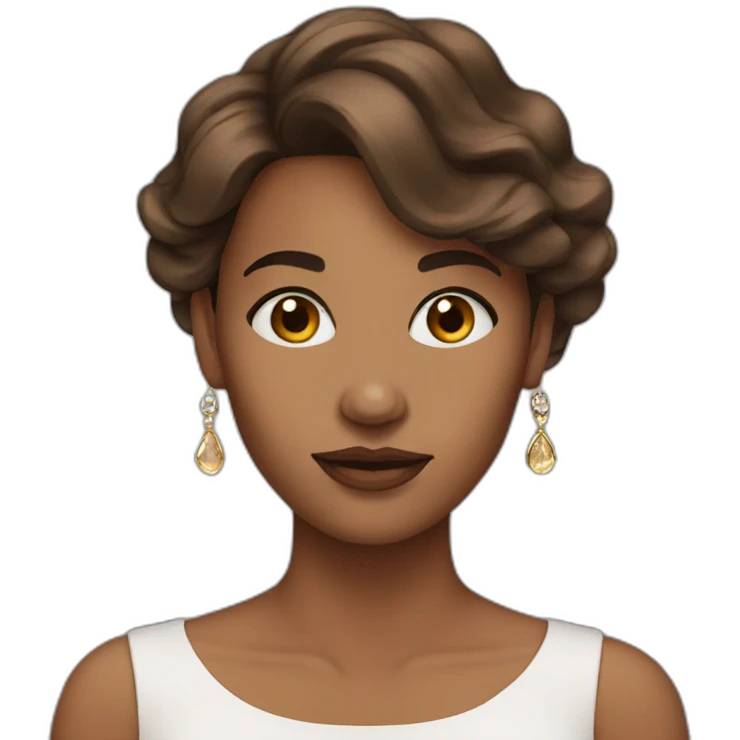 woman Brown hair with earrings emoji