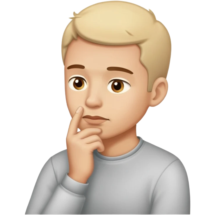 man, pensive and tapping chin emoji
