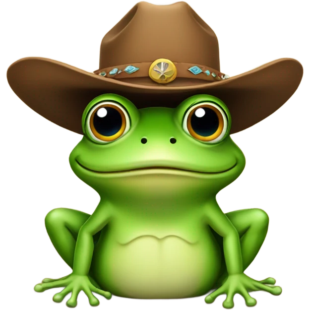 Frog with cowboy hat emoji