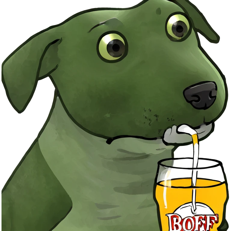 Dog drinking mate emoji
