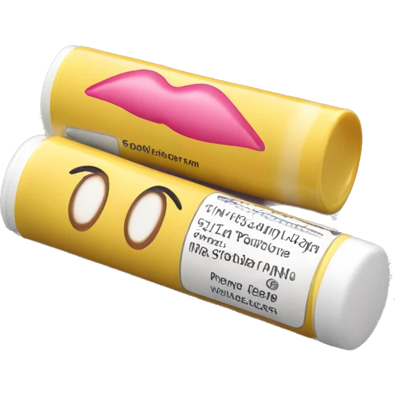 lip balm with label emoji