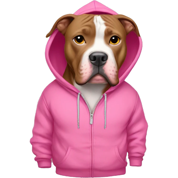 pitbull using a pink hoodie emoji