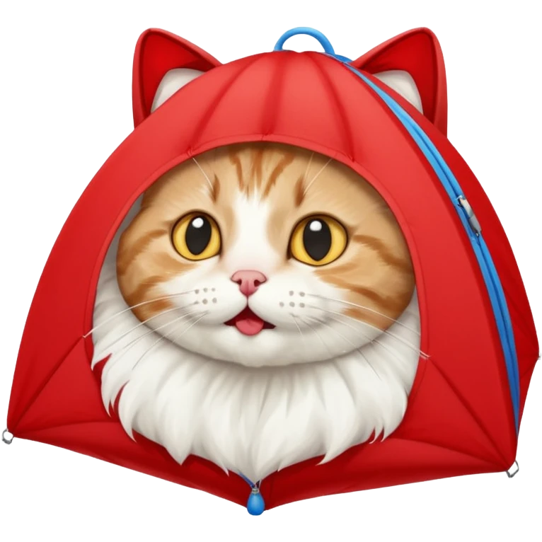 runny nose cat with red parachute emoji